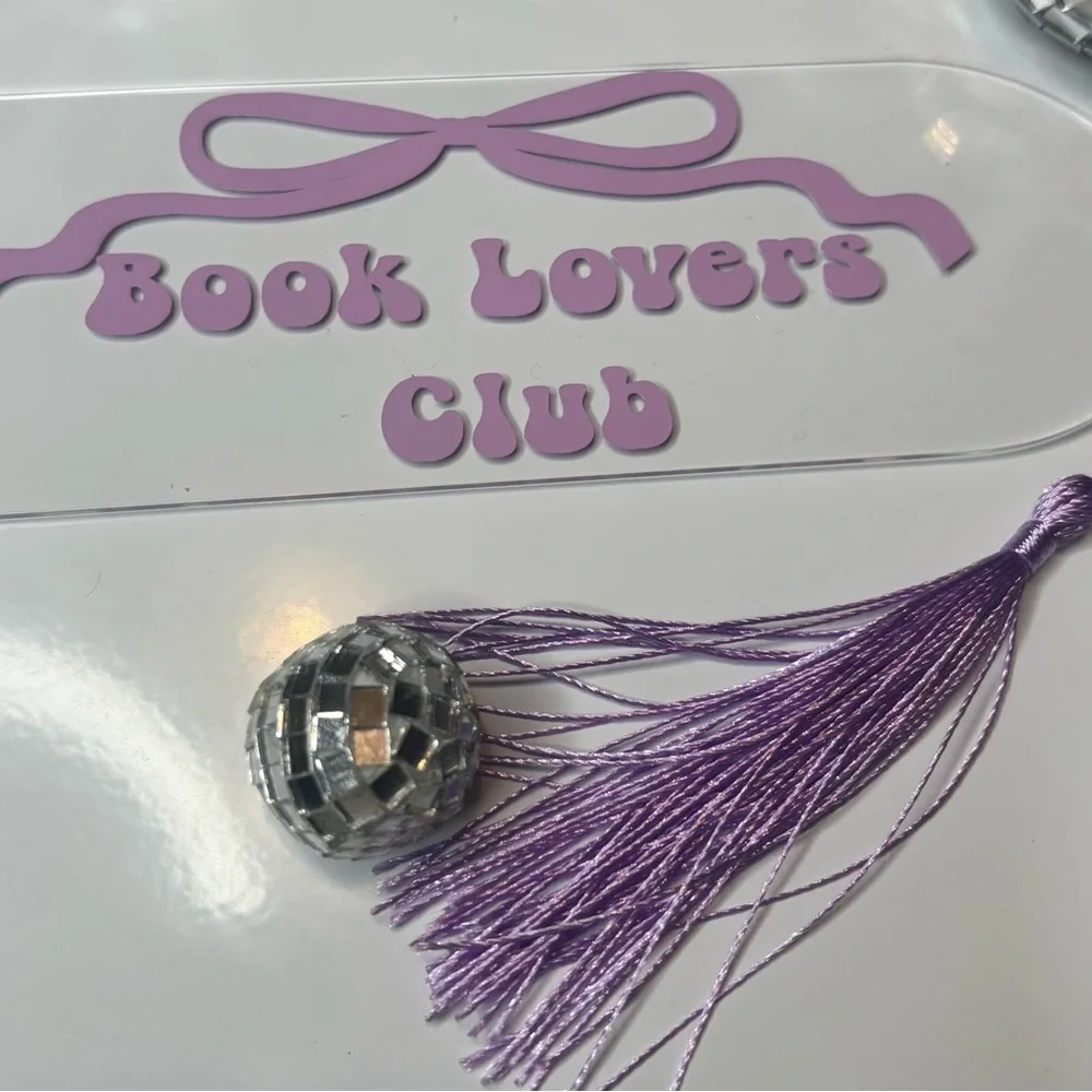 Purple Book Lovers Club Bookmark with Tassel